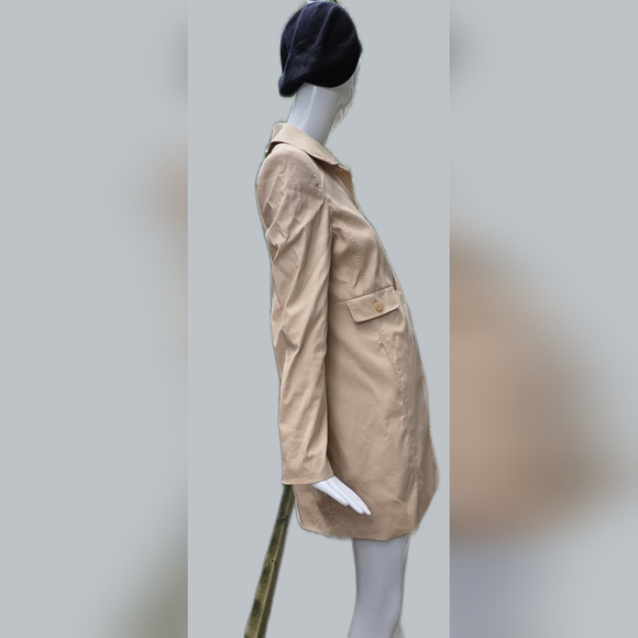 Tommy Hilfiguer Lined Women's Fall Coat. Cream, Med, In Good Condition, Cotton - Picture 2 of 14